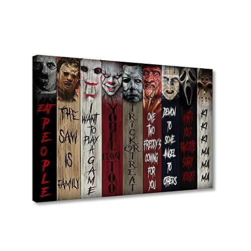 ZHONGYUTONG Horror Film Poster Horror Movie Gemälde Horror Bilder auf Leinwand mit Rahmen Horror Wand Dekoration Horror Kunstdrucke (30x45cm) von ZHONGYUTONG