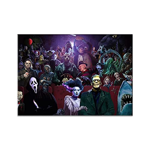 ZHONGYUTONG Horror Movie Poster Horror Film Leinwand Wandbilder Horror Kunstdruck Gemälde für Kino Theater Heimdekoration (Kein Rahmen, 60x90cm) von ZHONGYUTONG