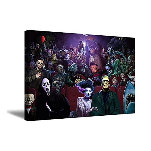 ZHONGYUTONG Horror Movie Poster Horror Film Leinwand Wandbilder Horror Kunstdruck Gemälde für Kino Theater Heimdekoration (Rahmen, 40x60cm) von ZHONGYUTONG