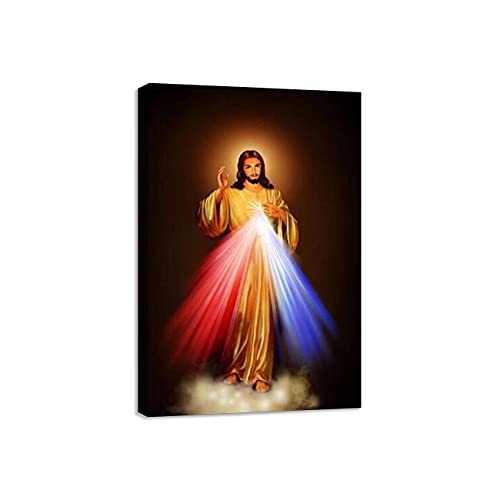 ZHONGYUTONG Jesus Kunstdrucke Gerahmt Barmherzigkeit Gottes Leinwandbilder Christus Poster Malerei Motivation Liebe Film Bild Heimdekoration (30x45cm) von ZHONGYUTONG