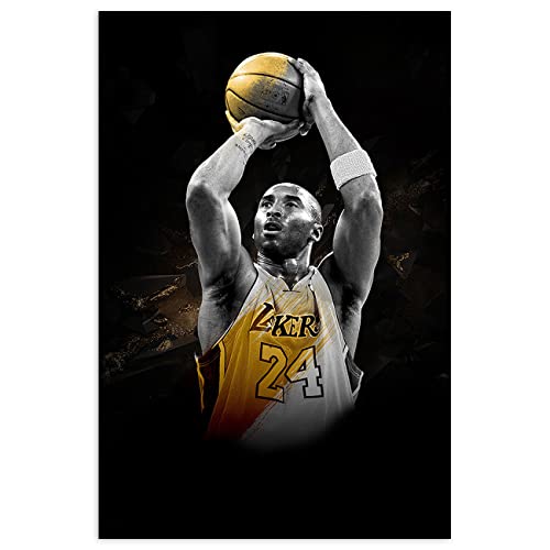 ZHONGYUTONG Kobe Bryant Kunstdruck auf Leinwand Basketball Sportspieler Wandbilder Poster Basketball Fan Wanddekoration Geschenke für Jungen Schlafzimmer (30x45cm Kein Rahmen) von ZHONGYUTONG