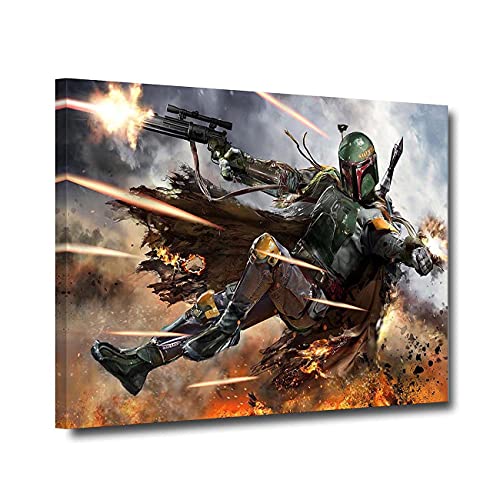 ZHONGYUTONG Kopfgeldjäger Boba Fett Leinwand Wanddekoration gerahmter Kunstdruck Poster HD Bild auf Leinwand Star Fans Geschenk (30x45cm) von ZHONGYUTONG