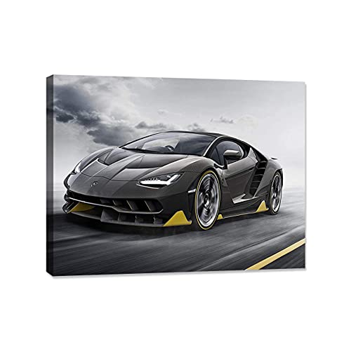 ZHONGYUTONG Lamborghini Serie Sportwagen Leinwanddruck Supercar Poster mit Rahmen Bild Roadster Wohnkultur für Wohnzimmer Schlafzimmer (80x120cm) von ZHONGYUTONG