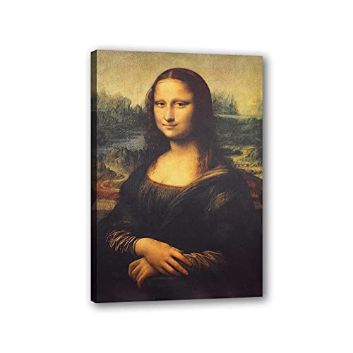 ZHONGYUTONG Leonardo Da Vinci Berühmtes Gemälde Lächeln der Mona Lisa Leinwandbild mit Rahmen Klassische Reproduktionen Kunstdrucke Wandposter für Wohnzimmer Heimdekoration (30x45cm) von ZHONGYUTONG