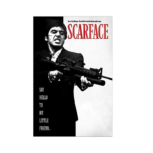 ZHONGYUTONG Scarface Poster Scarface Film Leinwand Kunstdruck al Pacino Tony Montana Porträt Bild Gemälde für Schlafzimmer Wohnzimmer Heimdekoration (Kein Rahmen, 40x60cm) von ZHONGYUTONG