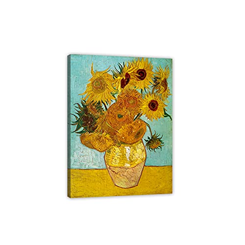 ZHONGYUTONG Van Gogh-Gemälde Wandbild mit Rahmen Sonnenblumen-Kunstdruck auf Leinwand Berühmtes Poster für Wohnzimmerdekoration (40x60cm) von ZHONGYUTONG