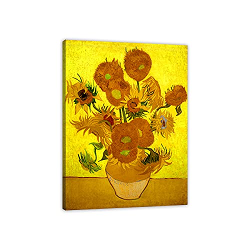ZHONGYUTONG Van Gogh-Gemälde Wandbild mit Rahmen Sonnenblumen-Kunstdruck auf Leinwand Berühmtes Poster für Wohnzimmerdekoration (40x60cm) von ZHONGYUTONG