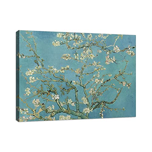 ZHONGYUTONG Van Gogh Leinwand Wandbilder mit Rahmen Mandelblüte Kunstdruck Poster Berühmtes Gemälde für Heim Büro Wohnzimmer-Dekor (30x45cm) von ZHONGYUTONG