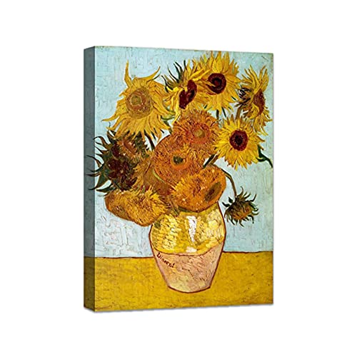 ZHONGYUTONG Van Gogh Sonnenblume Leinwand Wandbild Gerahmt Blumenmalerei Wanddekoration Poster und Kunstdruck für Home Office Wohnzimmer Dekoration (30x45cm) von ZHONGYUTONG