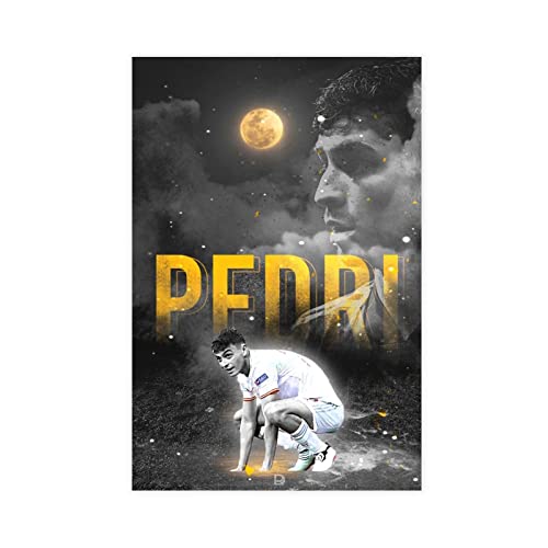 Pedri Sports Star Art Poster 9 Canvas Poster Wall Art Decor Print Picture Paintings for Living Room Bedroom Decoration Unframe:16x24inch(40x60cm) von ZHONGZ