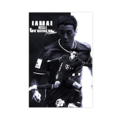 ZHONGZ Jamal Musiala Sportposter Star Art 4 Leinwand Poster Schlafzimmer Dekor Sport Landschaft Büro Raum Dekor Geschenk Unframe:30 x 45 cm von ZHONGZ