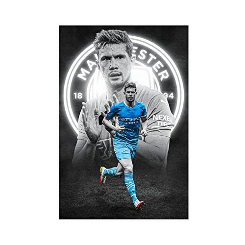 ZHONGZ Kevin De Bruyne Sports Star Art Poster 9 Leinwand Poster Schlafzimmer Dekor Sport Landschaft Büro Zimmer Dekor Geschenk Rahmen:30 x 45 cm von ZHONGZ