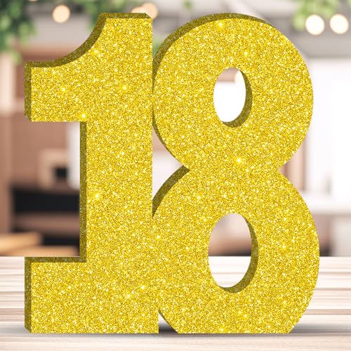 20CM Glitzer Geburtstag Tischdeko Golden Zahlen Deko Freistehende Party Centerpiece Glitzer Golden Zahlen Deko für Geburtstagsfeiern Wiederverwendbare Schöne Dekorationen - 18 20CM Glitzer Geburtstag Tischdeko Golden Zahlen Deko Freistehende Party Centerpiece Glitzer Golden Zahlen Deko für Geburtstagsfeiern Wiederverwendbare Schöne Dekorationen - 18 von ZHONYEE