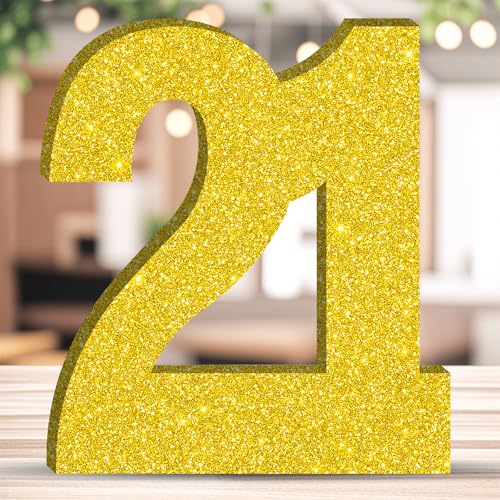 20CM Glitzer Geburtstag Tischdeko Golden Zahlen Deko Freistehende Party Centerpiece Glitzer Golden Zahlen Deko für Geburtstagsfeiern Wiederverwendbare Schöne Dekorationen - 21 20CM Glitzer Geburtstag Tischdeko Golden Zahlen Deko Freistehende Party Centerpiece Glitzer Golden Zahlen Deko für Geburtstagsfeiern Wiederverwendbare Schöne Dekorationen - 21 von ZHONYEE