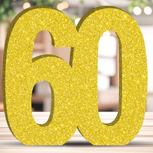 20CM Glitzer Geburtstag Tischdeko Golden Zahlen Deko Freistehende Party Centerpiece Glitzer Golden Zahlen Deko für Geburtstagsfeiern Wiederverwendbare Schöne Dekorationen - 60 20CM Glitzer Geburtstag Tischdeko Golden Zahlen Deko Freistehende Party Centerpiece Glitzer Golden Zahlen Deko für Geburtstagsfeiern Wiederverwendbare Schöne Dekorationen - 60 von ZHONYEE