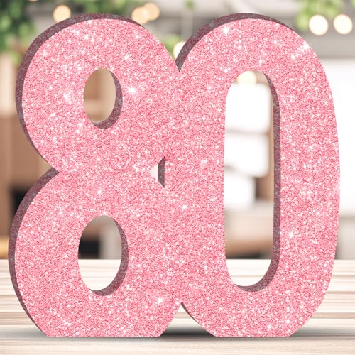 ZHONYEE 20CM Glitzer Geburtstag Zahlen Tischdekoration Freistehende Party Centerpieces Glitzer Rosa Zahlen Dekorationen für Feiern Wiederverwendbar - 80 ZHONYEE 20CM Glitzer Geburtstag Zahlen Tischdekoration Freistehende Party Centerpieces Glitzer Rosa Zahlen Dekorationen für Feiern Wiederverwendbar - 80 von ZHONYEE