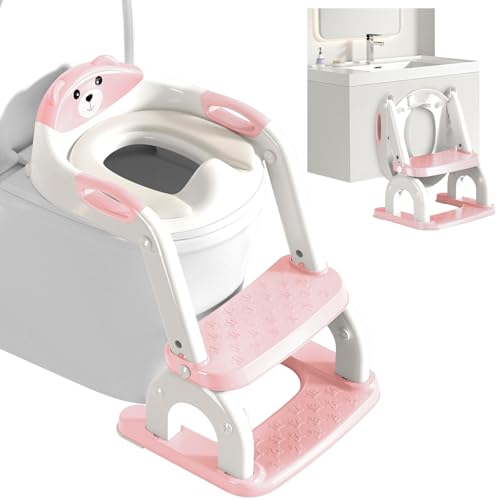 ZHONYEE Töpfchentrainingssitz für Kleinkinder – Upgrade 2-in-1 WC-Sitz, Toilettenleiter für Kinder, Jungen, Mädchen, Anti-Rutsch-Pad & verstellbare Höhe mit wasserdichtem PVC-Kissen, Rosa ZHONYEE Töpfchentrainingssitz für Kleinkinder – Upgrade 2-in-1 WC-Sitz, Toilettenleiter für Kinder, Jungen, Mädchen, Anti-Rutsch-Pad & verstellbare Höhe mit wasserdichtem PVC-Kissen, Rosa von ZHONYEE