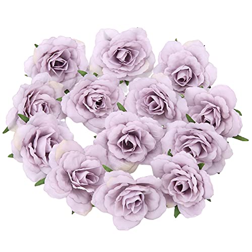 Künstliche Blume, 10 Stück/Set Kunstblumenkopf, lebendig, langlebig, multifunktional, künstliche Rosenköpfe für Hochzeitsdekoration – Lila von ZHOUBAA