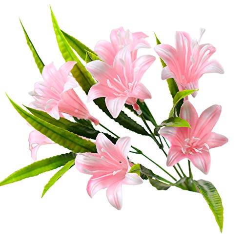 Künstliche Blumen für Dekoration, Topfpflanze, künstliche Lilie, Kunstblumen, Foto-Requisiten, Heimdekoration – Rosa von ZHOUBAA