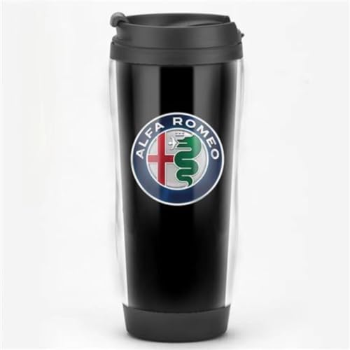 ZHOUFUDA Wiederverwendbare Kaffeebecher Reise für Alfa Romeo Stelvio 2022 2024, Thermobecher Kaffee to Go mit Deckel Autobecher Doppelwandig Isoliert Edelstahl Travel Mug,D von ZHOUFUDA