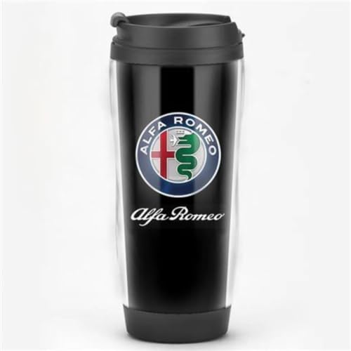 ZHOUFUDA Wiederverwendbare Kaffeebecher Reise für Alfa Romeo Stelvio 2022 2024, Thermobecher Kaffee to Go mit Deckel Autobecher Doppelwandig Isoliert Edelstahl Travel Mug,G von ZHOUFUDA