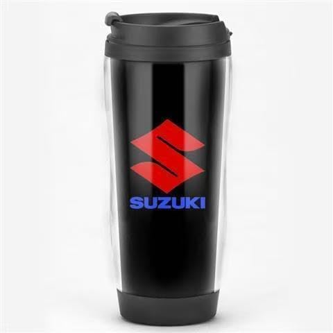 ZHOUFUDA Wiederverwendbare Kaffeebecher Reise für Suzuki Vitara Brezza 2020-2024, Thermobecher Kaffee to Go mit Deckel Autobecher Doppelwandig Isoliert Edelstahl Travel Mug,Black von ZHOUFUDA