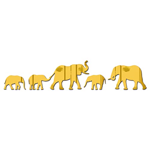 Spiegelfliesen Selbstklebend Goldener Elefant Spiegelfliesen Acrylic Klebespiegel DIY Dekorieren Spiegel Selbstklebend Wandtattoo Wohnzimmer Schlafzimmer Badezimmer 1 Set von ZHOUHONG