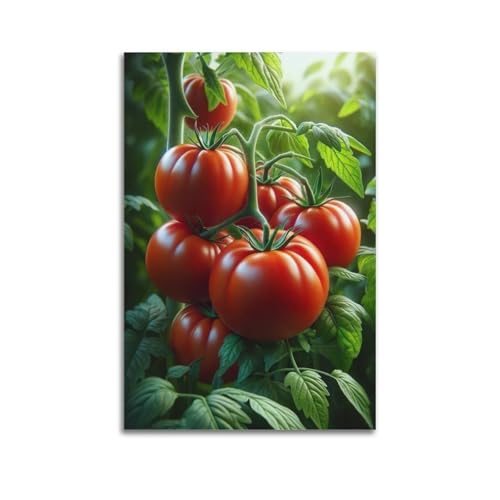 ZHOUKEG Große Tomaten-Cluster, Ökologie, Realismus, künstlerisches Wandbild, modernes hängendes Dekor-Poster, 20 x 30 cm von ZHOUKEG