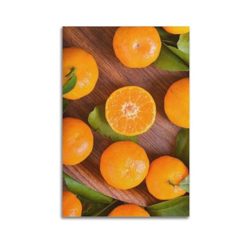 ZHOUKEG Kunstvolles Wandbild, Motiv: Früchte, frische Mandarinen, ökologischer Realismus, modernes Wandbild, 40 x 60 cm von ZHOUKEG