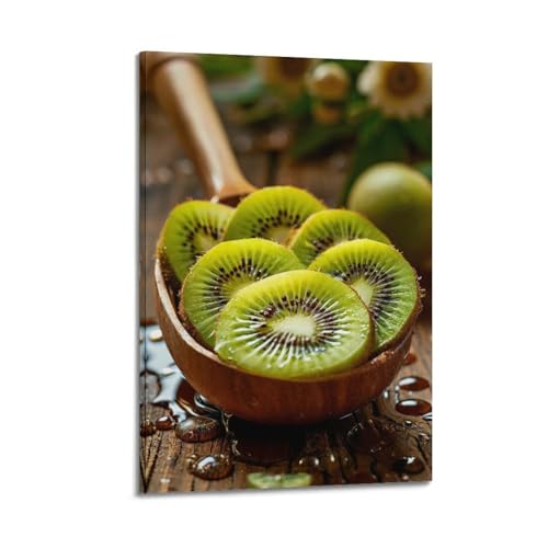 ZHOUKEG Kunstvolles Wandbild, Motiv: Obst-Kiwi-Scheiben in Holzlöffel, modernes Wandbild, 30 x 45 cm ZHOUKEG Kunstvolles Wandbild, Motiv: Obst-Kiwi-Scheiben in Holzlöffel, modernes Wandbild, 30 x 45 cm von ZHOUKEG