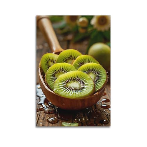 ZHOUKEG Kunstvolles Wandbild, Motiv: Obst-Kiwi-Scheiben in Holzlöffel, modernes Wandbild, Dekoration, Poster, 20 x 30 cm ZHOUKEG Kunstvolles Wandbild, Motiv: Obst-Kiwi-Scheiben in Holzlöffel, modernes Wandbild, Dekoration, Poster, 20 x 30 cm von ZHOUKEG