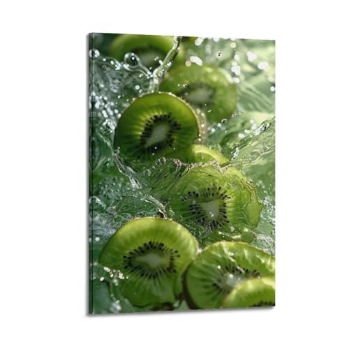 ZHOUKEG Kunstvolles Wandbild, Motiv: Obst-Kiwi-Scheiben mit Spritzwasser, modernes Wandbild, 50 x 75 cm ZHOUKEG Kunstvolles Wandbild, Motiv: Obst-Kiwi-Scheiben mit Spritzwasser, modernes Wandbild, 50 x 75 cm von ZHOUKEG