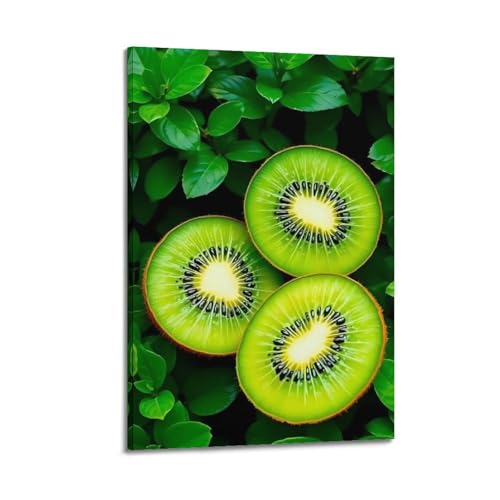 ZHOUKEG Kunstvolles Wandbild, Motiv: Obst-Kiwis mit Blättern, ökologischer Realismus, modernes Wandbild, 30 x 45 cm ZHOUKEG Kunstvolles Wandbild, Motiv: Obst-Kiwis mit Blättern, ökologischer Realismus, modernes Wandbild, 30 x 45 cm von ZHOUKEG