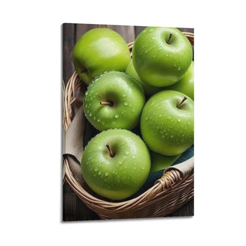 ZHOUKEG Kunstvolles Wandbild, Motiv: Obstgrüne Äpfel im Korb, modernes Wandbild, 30 x 45 cm ZHOUKEG Kunstvolles Wandbild, Motiv: Obstgrüne Äpfel im Korb, modernes Wandbild, 30 x 45 cm von ZHOUKEG