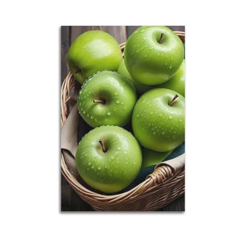 ZHOUKEG Kunstvolles Wandbild, Motiv: Obstgrüne Äpfel im Korb, modernes Wandbild, 40 x 60 cm ZHOUKEG Kunstvolles Wandbild, Motiv: Obstgrüne Äpfel im Korb, modernes Wandbild, 40 x 60 cm von ZHOUKEG