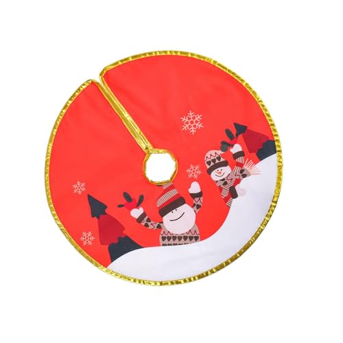 ZHOUSUFEN Eleganter Weihnachtsbaumrock mit goldfarbenem Rand, schöner goldfarbener Rand, Weihnachtsbaumdecke für den Urlaub von ZHOUSUFEN