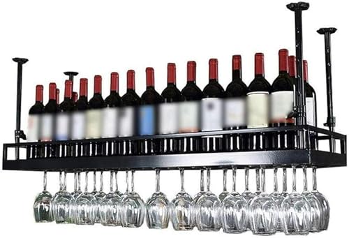 ZHOUT Mit Glashalter und Regal, hängendes Weinglasregal, Weinregal, Metall, Wandmontage, Deckendekoration, Regal, Bar, Restaurants, Küche von ZHOUT