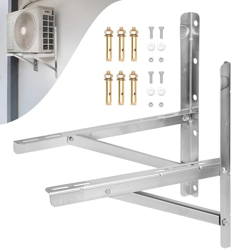 2 Pari Halterung für 9000-30000BTU Kondensator Ductless Mini Split Klimaanlage Wärmepumpensysteme, rostfreier Edelstahl von ZHOUWHJJ
