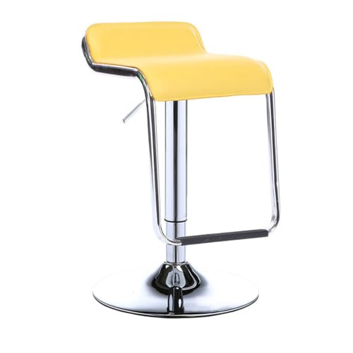 Verstellbare Drehbar-Stabhocker, PU-Leder-Rücklehnen-Zählerhöhen-Hocker mit Fußstütze und Gasdruckfeder für hohe Belastung, geeignet für Kücheninsel, Home Bar, Esszimmer Yellow von ZHOUXIAO