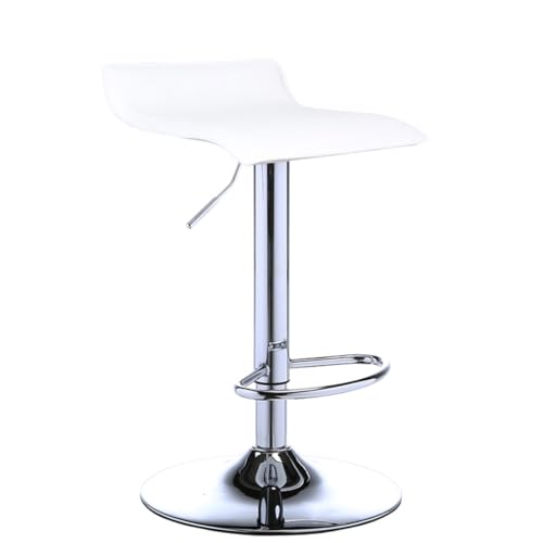 Verstellbare Drehbar-Stabhocker-Set mit 2 Stühlen, robuste PU-Leder-Hocker ohne Rückenlehne in Thekenhöhe mit Fußstütze und Gasdrucklift für Kücheninsel, Home Bar, Esszimmer und Geschäft White von ZHOUXIAO