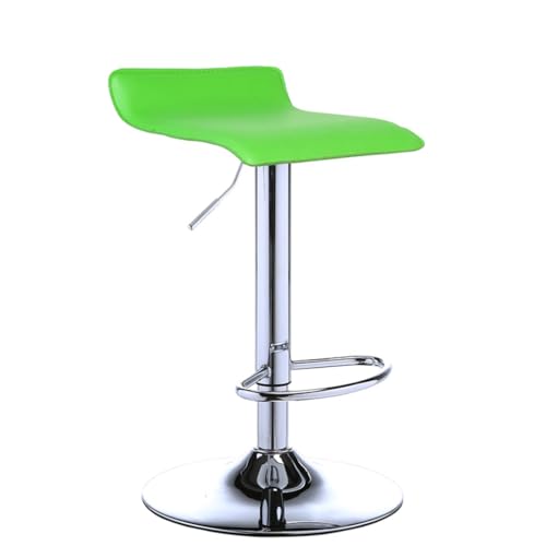 Verstellbare Drehbar-Stabhocker-Set mit 2 Stühlen, robuste PU-Leder-Hocker ohne Rückenlehne in Thekenhöhe mit Fußstütze und Gasdrucklift für Kücheninsel, Home Bar, Esszimmer und Geschäft Green von ZHOUXIAO