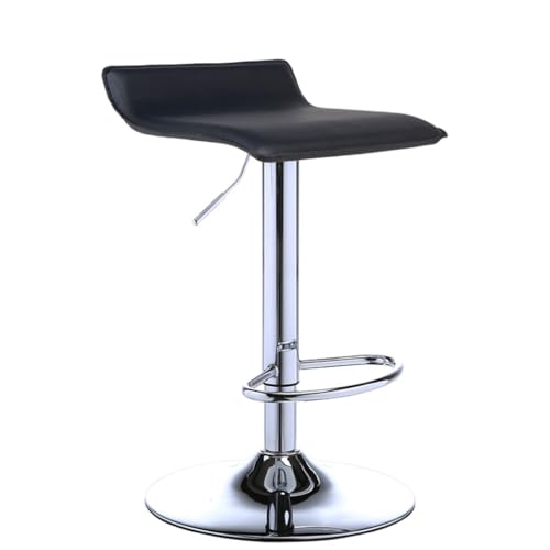 Verstellbare Drehbar-Stahlhocker-Set mit 2 Stühlen, Barhocker aus Kunstleder in Thekenhöhe mit Fußstütze und Gaslift für Kücheninsel, Home Bar, Esszimmer, Geschäft Black von ZHOUXIAO