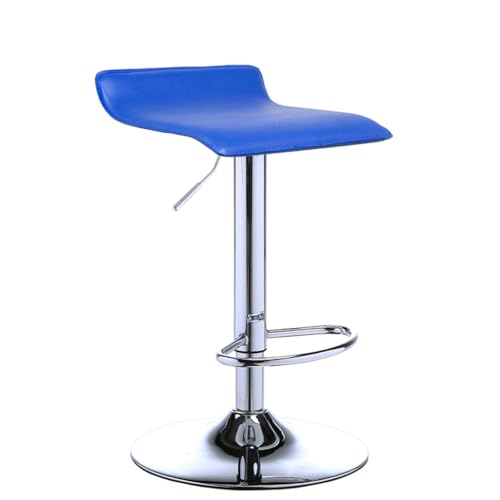 Verstellbare Drehbar-Stahlhocker-Set mit 2 Stühlen, Barhocker aus Kunstleder in Thekenhöhe mit Fußstütze und Gaslift für Kücheninsel, Home Bar, Esszimmer, Geschäft Blue von ZHOUXIAO