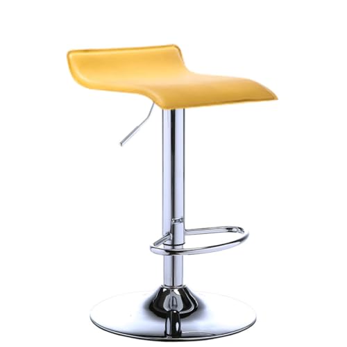 Verstellbare Drehbar-Stahlhocker-Set mit 2 Stühlen, Barhocker aus Kunstleder in Thekenhöhe mit Fußstütze und Gaslift für Kücheninsel, Home Bar, Esszimmer, Geschäft Yellow von ZHOUXIAO