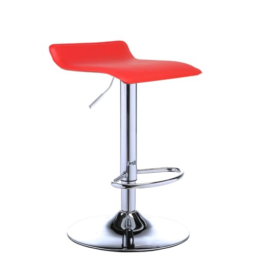 Verstellbare Drehbar-Stahlhocker-Set mit 2 Stühlen, Barhocker aus Kunstleder in Thekenhöhe mit Fußstütze und Gaslift für Kücheninsel, Home Bar, Esszimmer, Geschäft red von ZHOUXIAO