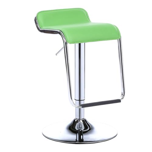 Verstellbare Drehbarhocker-Set mit 2 Stühlen, robuste PU-Leder-Hocker ohne Rückenlehne in Thekenhöhe mit Fußstütze und Gaslift für Kücheninsel, Home Bar, Esszimmer Green von ZHOUXIAO