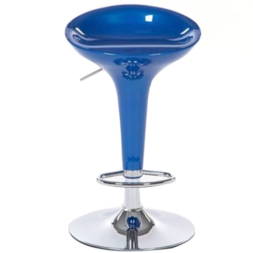ZHOUXIAO Verstellbare Drehbar-Stabhocker, Set mit 2 Stühlen, Moderne ABS-Kunststoff-Höhenstühle ohne Rückenlehne für die Theke mit Fußstütze und Gasdruckfeder, robust für Kücheninsel blue1 von ZHOUXIAO