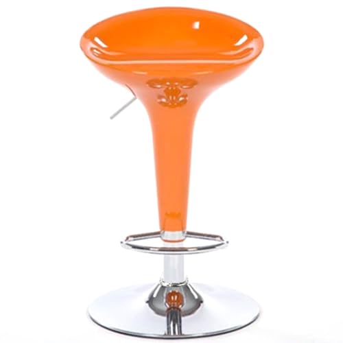 ZHOUXIAO Verstellbare Drehbar-Stabhocker, Set mit 2 Stühlen, Moderne ABS-Kunststoff-Höhenstühle ohne Rückenlehne für die Theke mit Fußstütze und Gasdruckfeder, robust orange von ZHOUXIAO