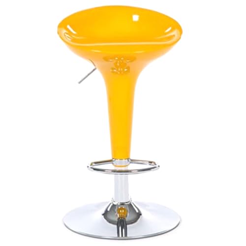 ZHOUXIAO Verstellbare Drehbar-Stahlhocker-Set mit 2 Stühlen, Moderne ABS-Kunststoff-Hocker ohne Rückenlehne in Thekenhöhe mit Fußstütze und Gasdruckfeder, robust für Kücheninsel Yellow von ZHOUXIAO