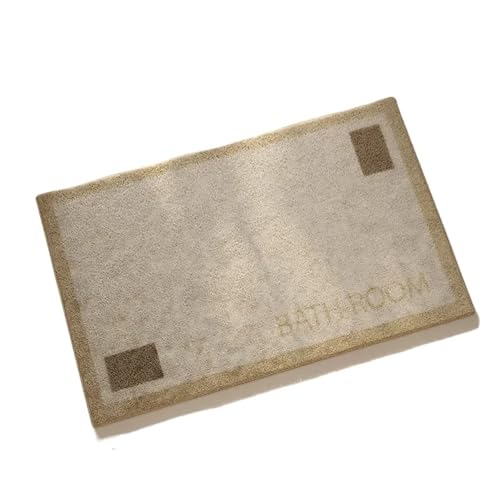 Anti Rutsch Matte Klassischer Schlingenflorteppich im minimalistischen Stil for Wohnzimmer, Schlafzimmer, Nachttisch, warme Bodenmatte, rutschfest, waschbar und schnelltrocknend(D,50cm x 80cm) von ZHOUXYFDC